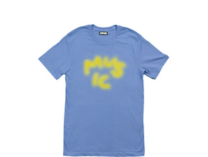 Music (blurry) T-shirt - Medium Blue